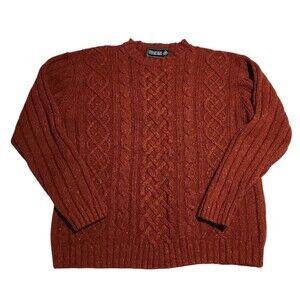 Northeast Outfitters Crewneck Sweater Flecked Brick Cable Knit Womens Size Large